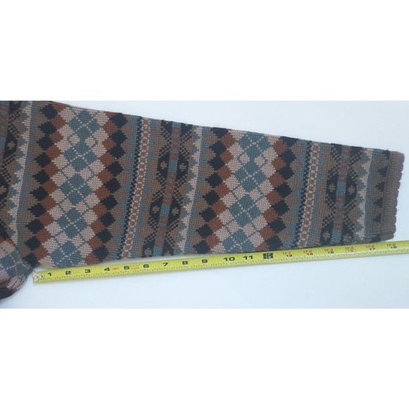 Ladies Tally-Ho Diamond Pattern Fall Colors Button Down Sweater W/Pockets Size L - Picture 7 of 8